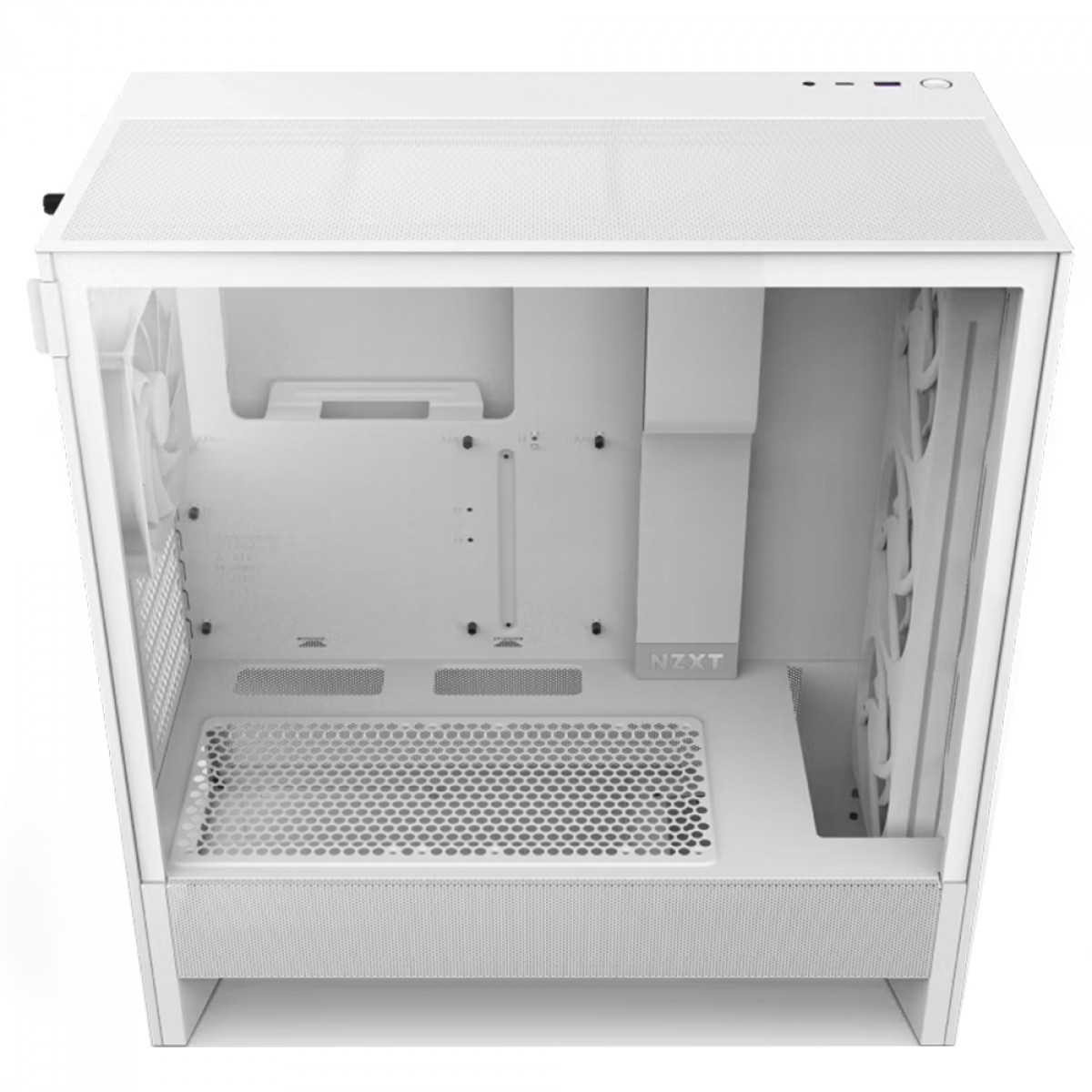 Gabinete Gamer NZXT H5 Flow RGB, Mid Tower, Vidro Temperado, EATX, Sem Fonte, Com 4 Fans, Branco, CC-H52FW-R1