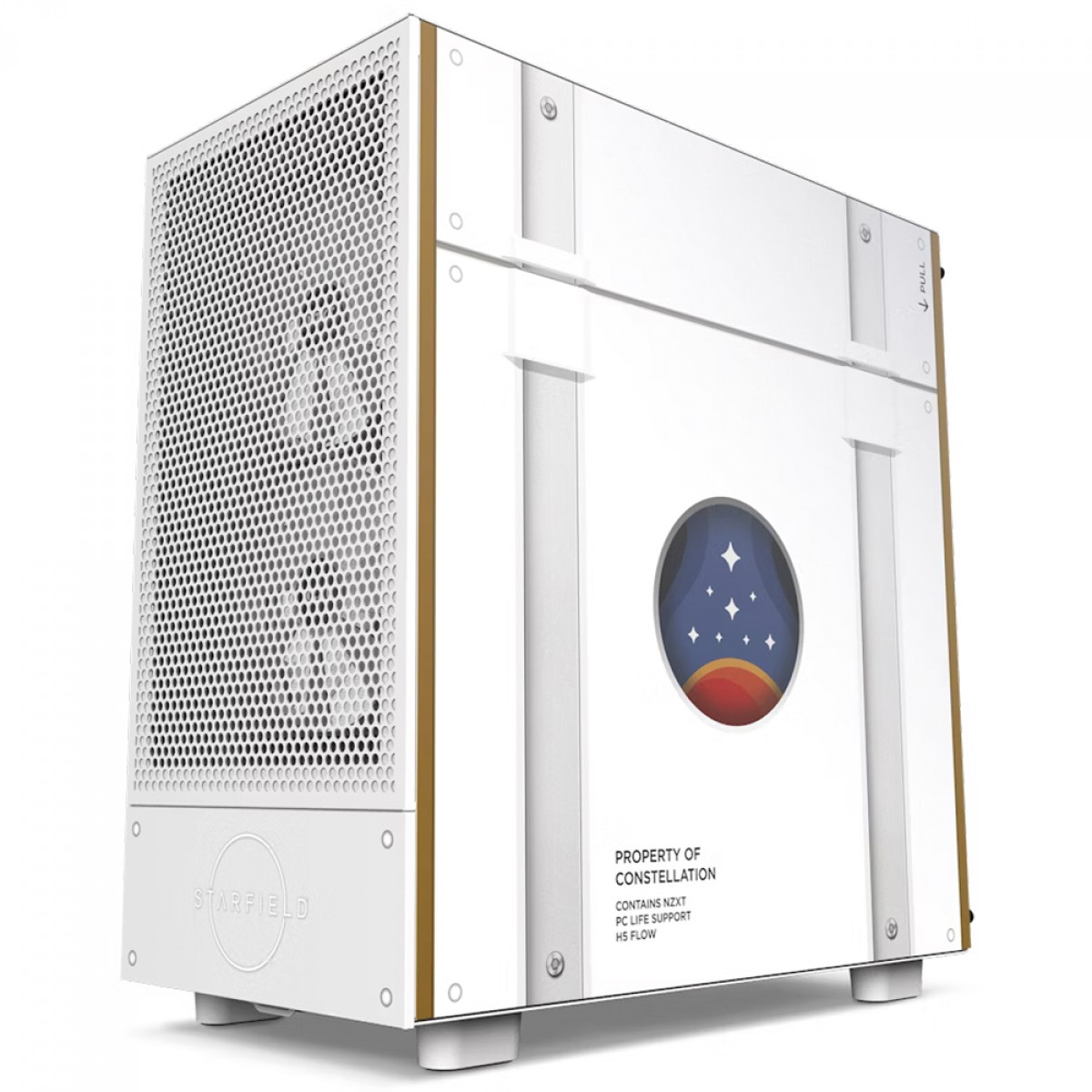 Gabinete Gamer NZXT H5 Flow Starfield, Mid Tower, Vidro Temperado, ATX, Branco, Sem Fonte, Com 2 Fans, CC-H51FW-01