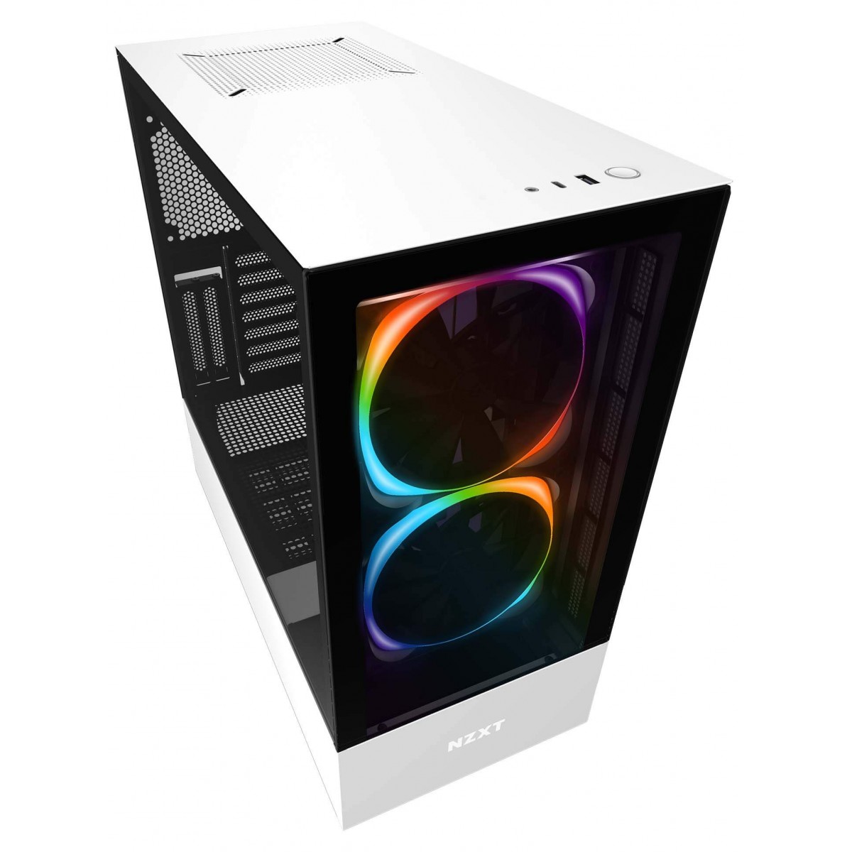 Gabinete Gamer NZXT H510 ELite, Mid Tower, Vidro Temperado, White, Sem Fonte, Com 2 Fans, CA-H510E-W1