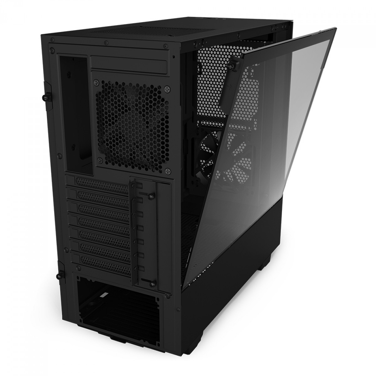 Gabinete Gamer NZXT H510 Flow, Mid Tower, Vidro Temperado, Black, ATX, Sem Fonte, Com 2 Fans, CA-H52FB-01