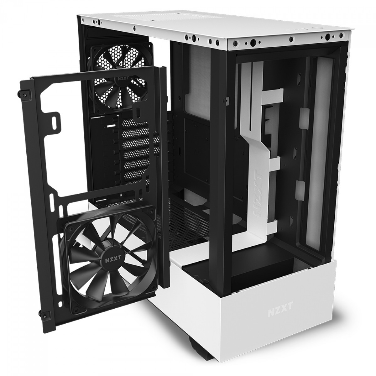 Gabinete Gamer NZXT H510 Flow, Mid Tower, Vidro Temperado, White, ATX, Sem Fonte, Com 2 Fans, CA-H52FW-01