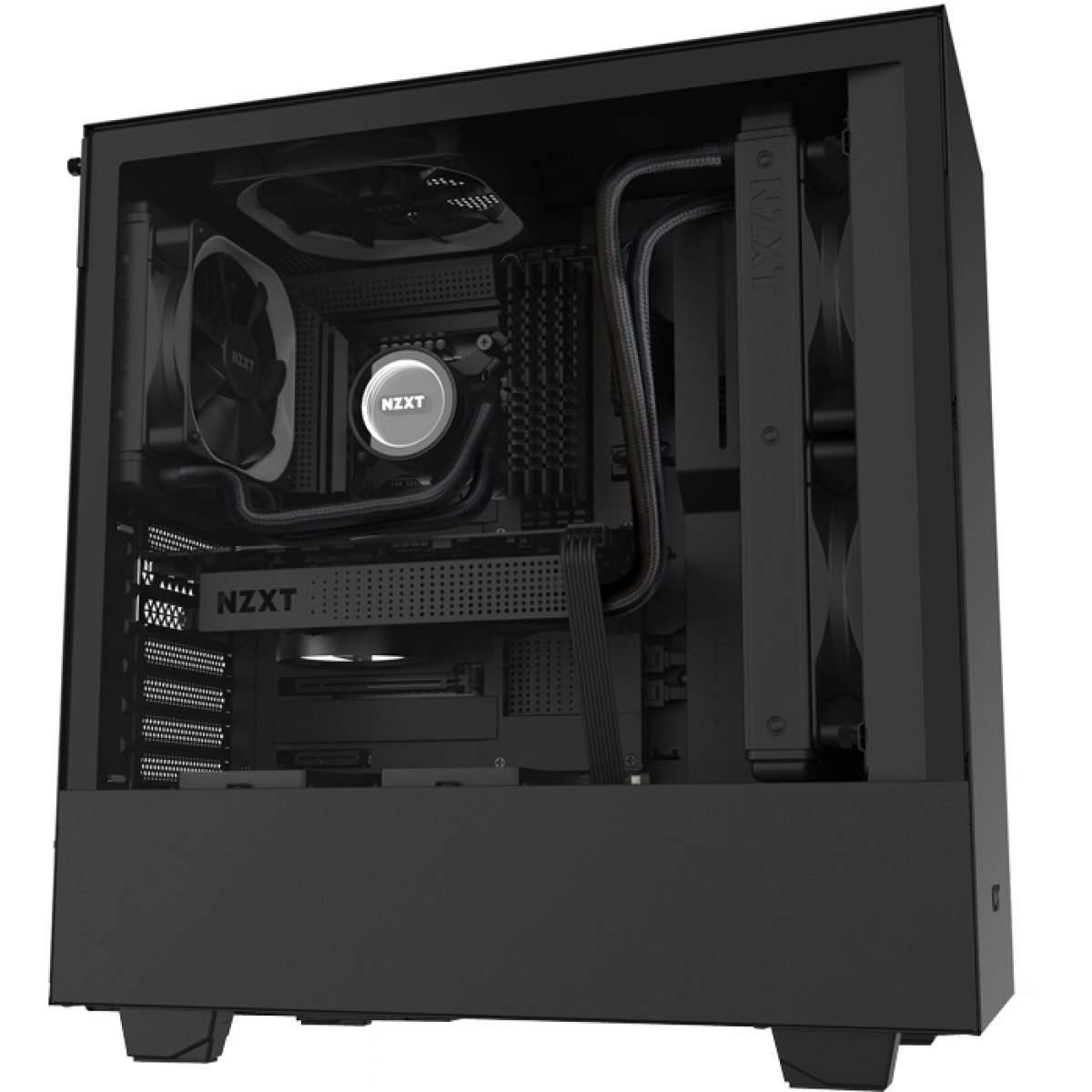 Gabinete Gamer NZXT H510, Mid Tower, Vidro Temperado, Black, Sem Fonte, Com 2 Fans, CA-H510B-B1