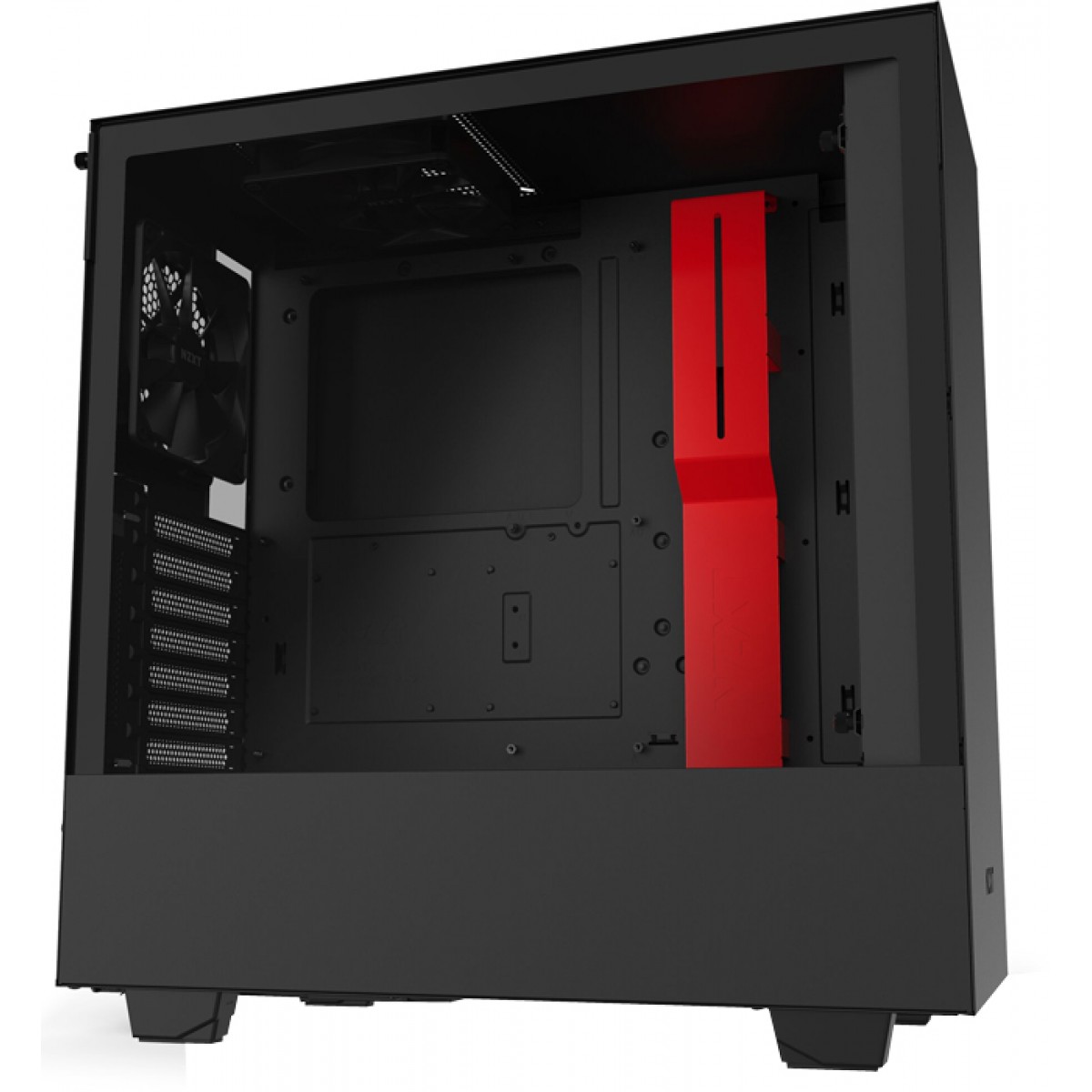 Gabinete Gamer NZXT H510, Mid Tower, Vidro Temperado, Red, Sem Fonte, Com 2 Fans, CA-H510B-BR
