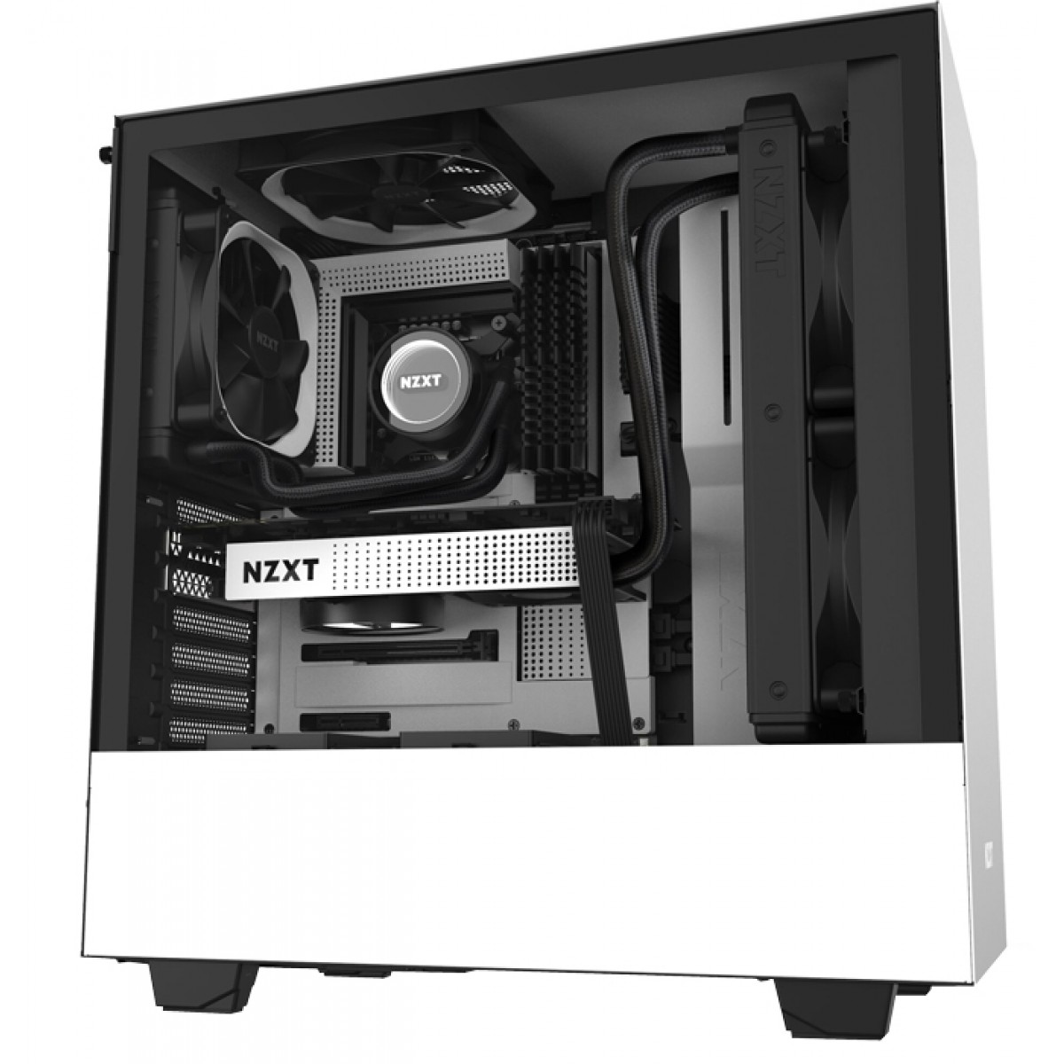 Gabinete Gamer NZXT H510, Mid Tower, Com 2 Fans, Vidro Temperado, White, Sem Fonte, CA-H510B-W1