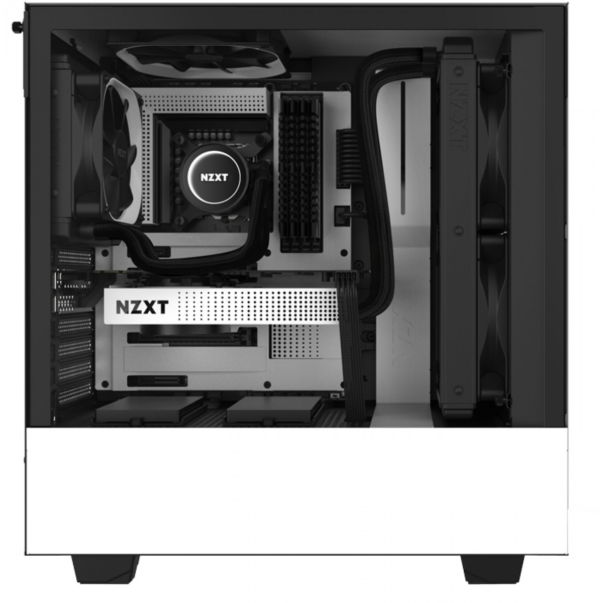 Gabinete Gamer NZXT H510, Mid Tower, Com 2 Fans, Vidro Temperado, White, Sem Fonte, CA-H510B-W1