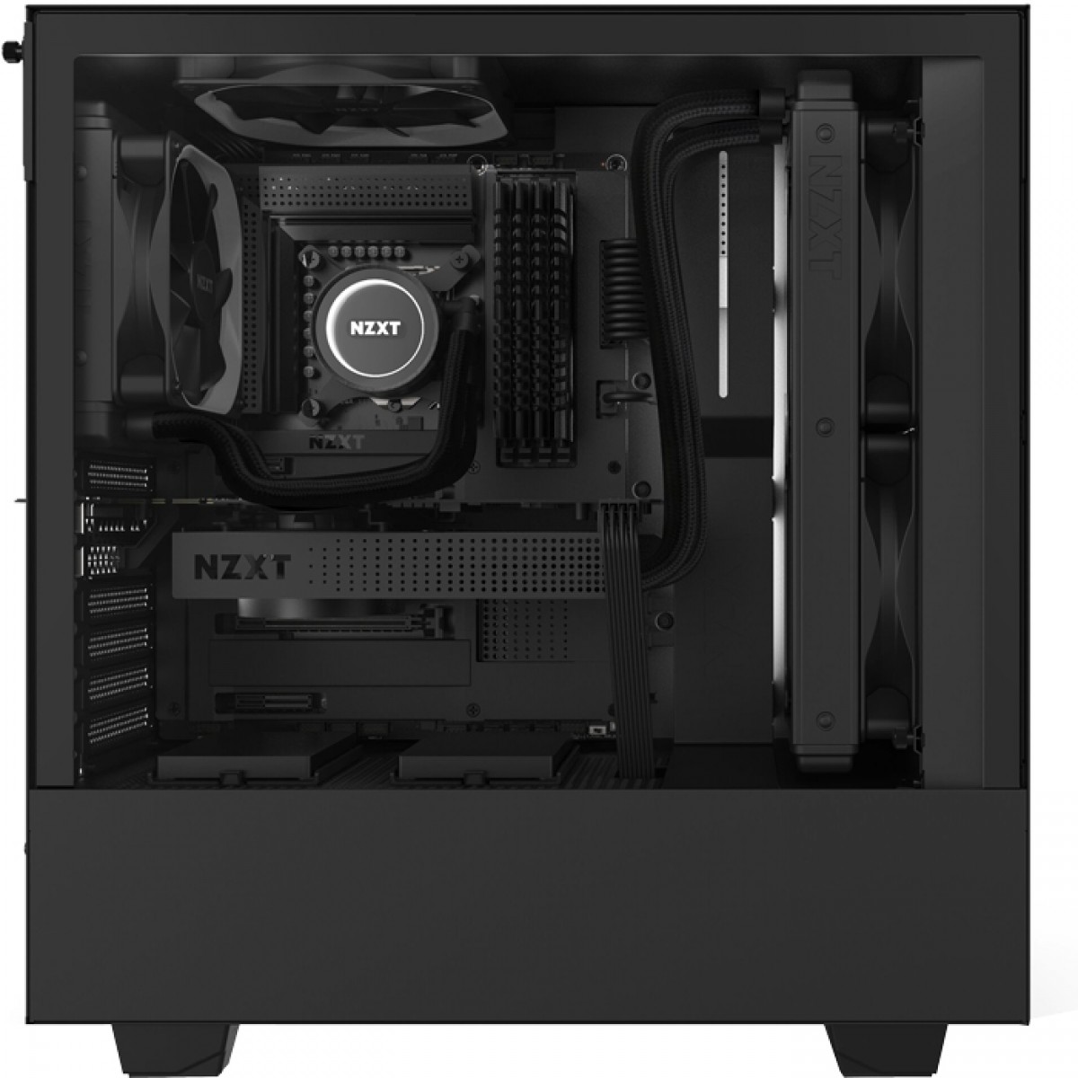 Gabinete Gamer NZXT H510i, Mid Tower, Vidro Temperado, Black, Sem Fonte, Com 2 Fans, CA-H510I-B1