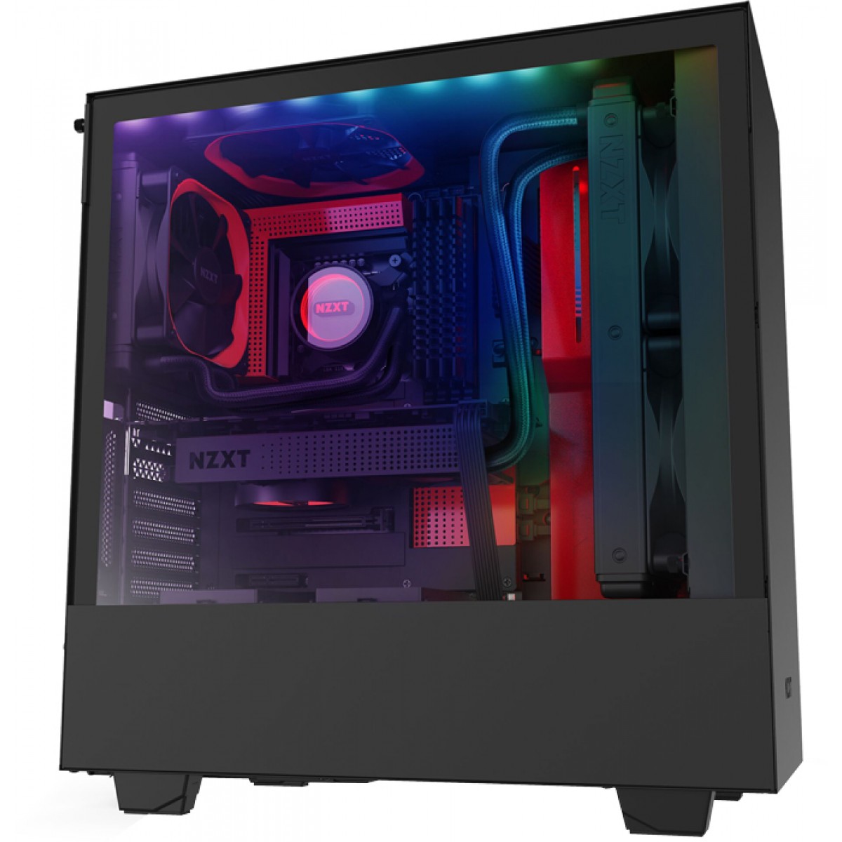 Gabinete Gamer NZXT H510i, Mid Tower, Vidro Temperado, Red, Sem Fonte, Com 2 Fans, CA-H510I-BR