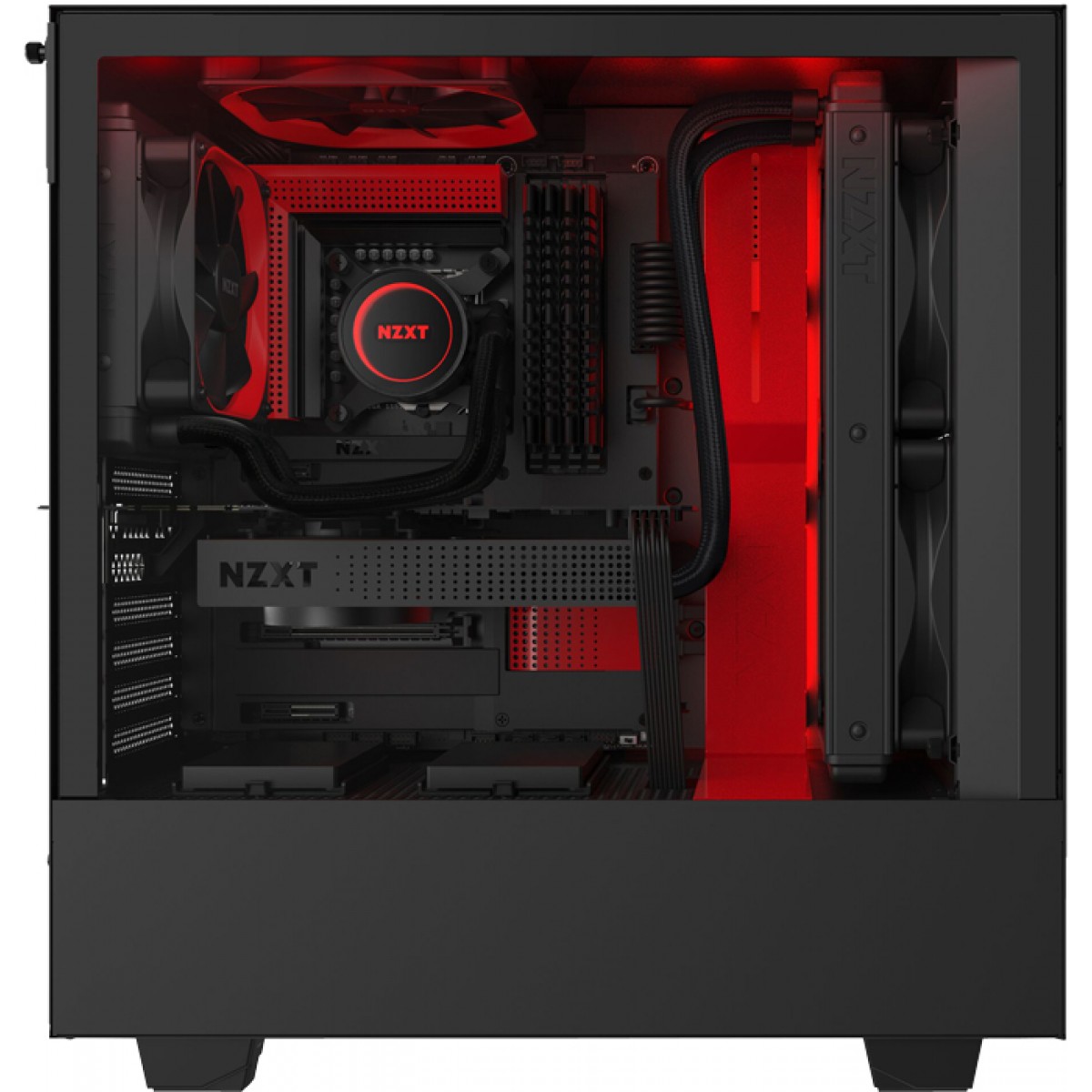Gabinete Gamer NZXT H510i, Mid Tower, Vidro Temperado, Red, Sem Fonte, Com 2 Fans, CA-H510I-BR
