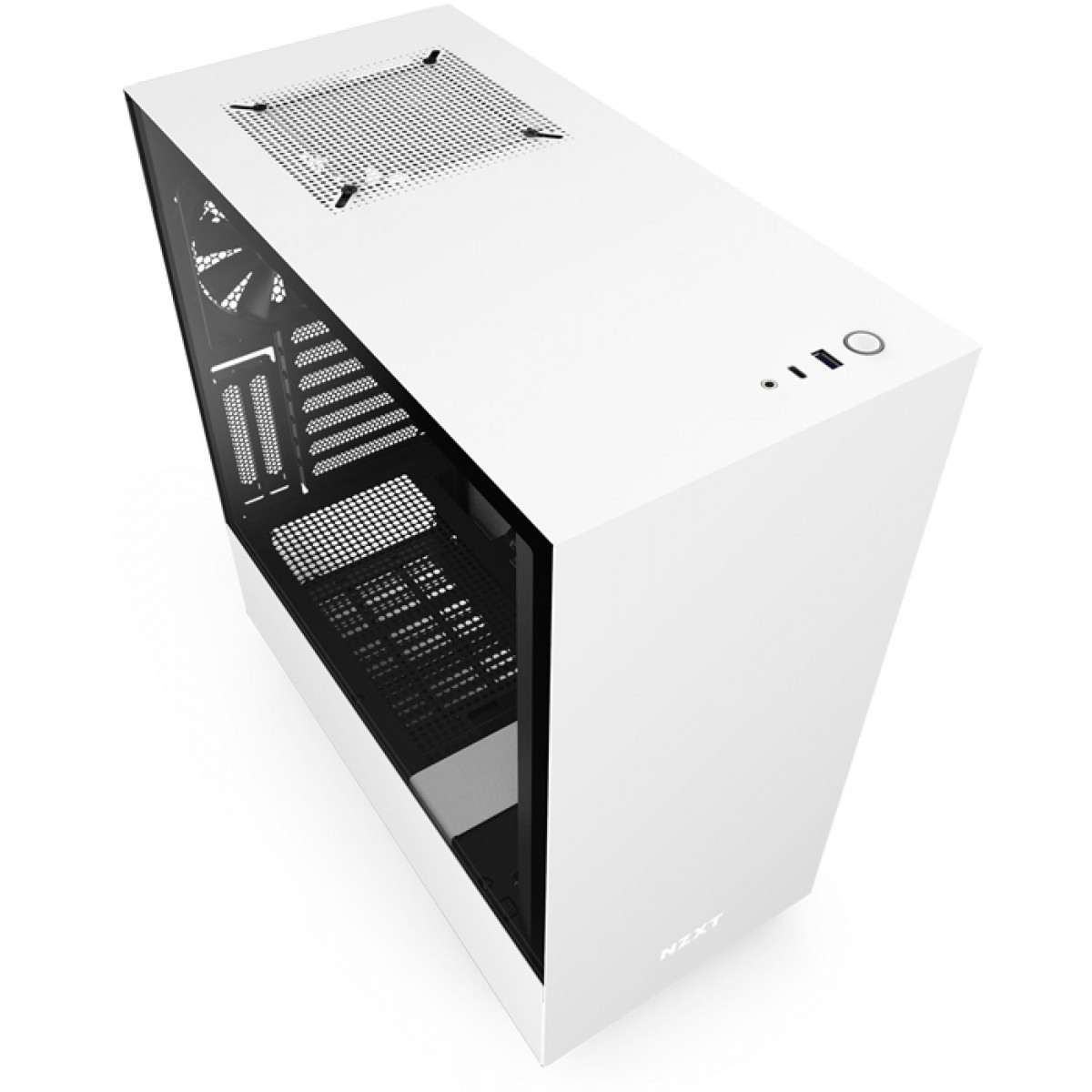 Gabinete Gamer NZXT H510i, Mid Tower, Vidro Temperado, White, Sem Fonte, Com 2 Fans, CA-H510I-W1