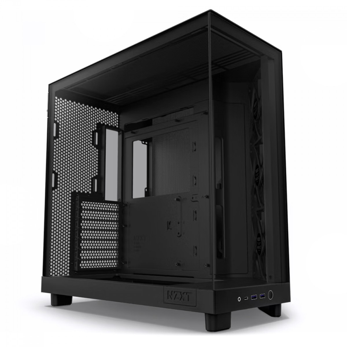 Gabinete Gamer NZXT H6 Flow, Mid Tower, Vidro Temperado, Black, ATX, Sem Fonte, 3 Fans, CC-H61FB-01