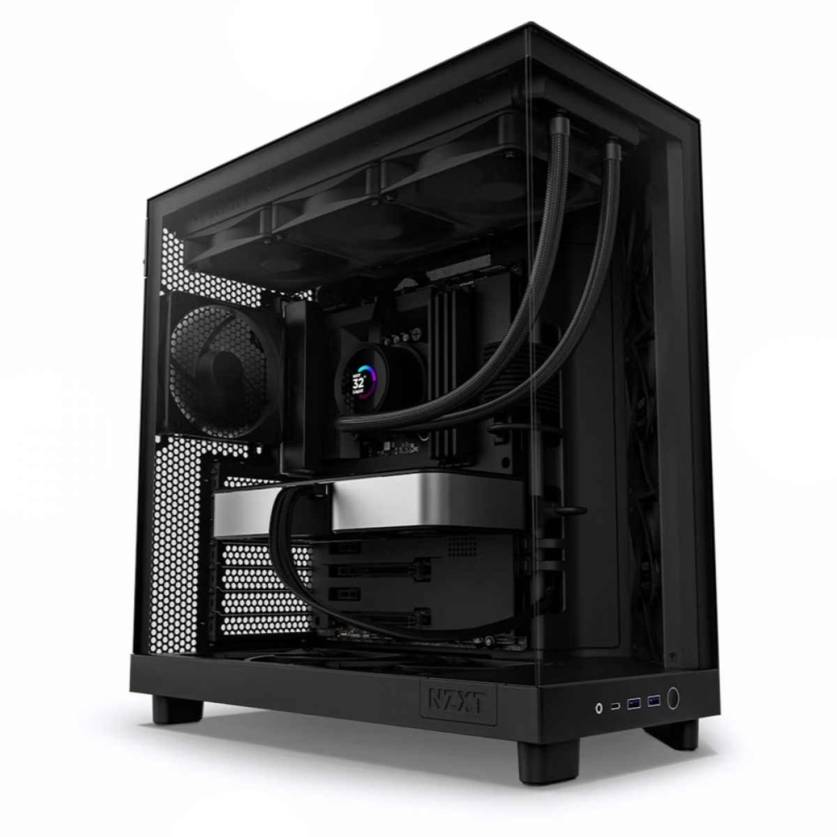 Gabinete Gamer NZXT H6 Flow, Mid Tower, Vidro Temperado, Black, ATX, Sem Fonte, 3 Fans, CC-H61FB-01