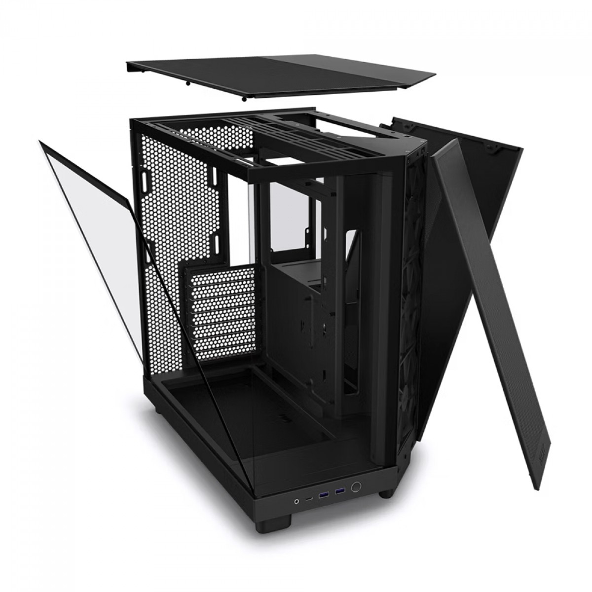 Gabinete Gamer NZXT H6 Flow, Mid Tower, Vidro Temperado, Black, ATX, Sem Fonte, 3 Fans, CC-H61FB-01