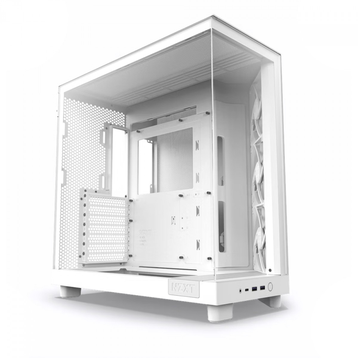 Gabinete Gamer NZXT H6 Flow, Mid Tower, Vidro Temperado, White, ATX, Sem Fonte, 3 Fans, CC-H61FW-01