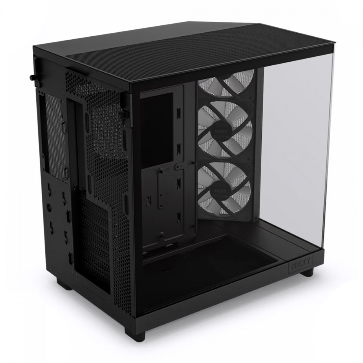 Gabinete Gamer NZXT H6 Flow RGB, Mid Tower, Vidro Temperado, Black, ATX, Sem Fonte, 3 Fans, CC-H61FB-R1