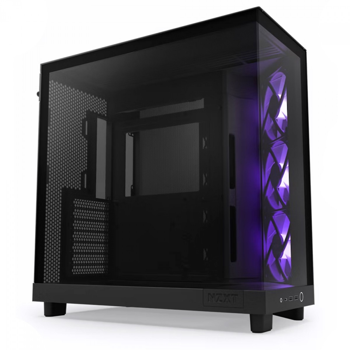 Gabinete Gamer NZXT H6 Flow RGB, Mid Tower, Vidro Temperado, Black, ATX, Sem Fonte, 3 Fans, CC-H61FB-R1