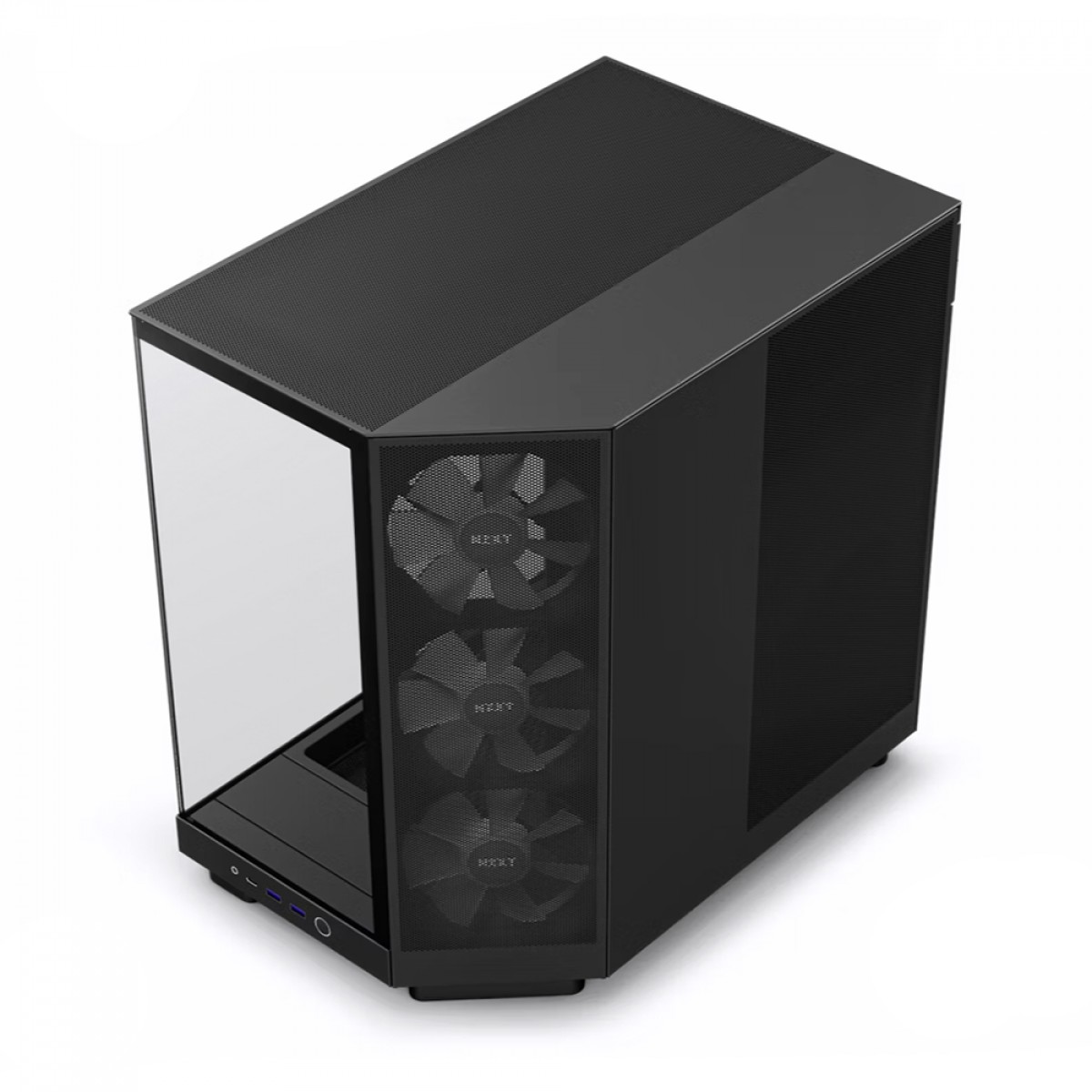 Gabinete Gamer NZXT H6 Flow RGB, Mid Tower, Vidro Temperado, Black, ATX, Sem Fonte, 3 Fans, CC-H61FB-R1