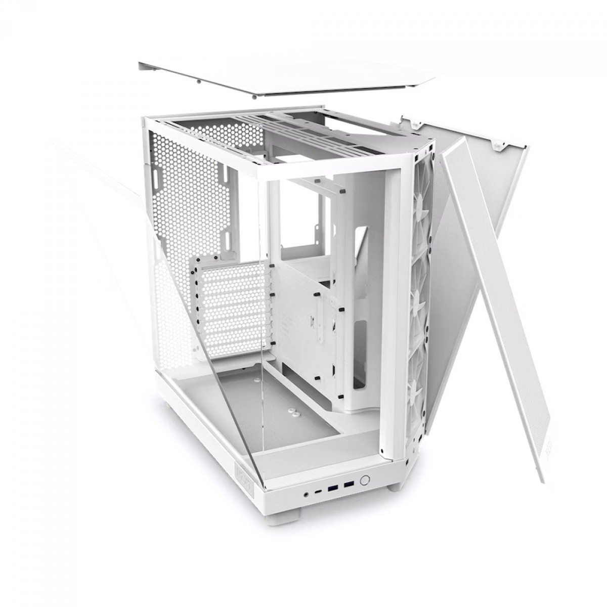 Gabinete Gamer NZXT H6 Flow RGB, Mid Tower, Vidro Temperado, White, ATX, Sem Fonte, 3 Fans, CC-H61FW-R1