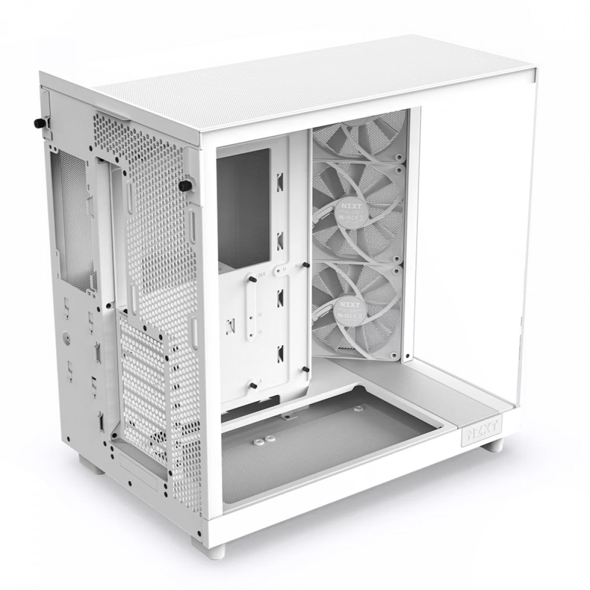 Gabinete Gamer NZXT H6 Flow RGB, Mid Tower, Vidro Temperado, White, ATX, Sem Fonte, 3 Fans, CC-H61FW-R1