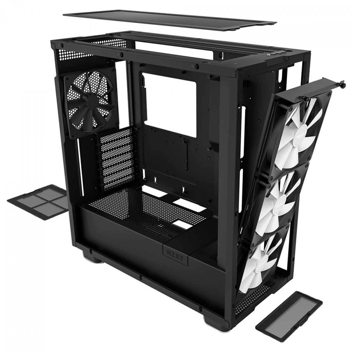 Gabinete Gamer NZXT H7 Elite, Mid Tower, Vidro Temperado, ATX, Black, Sem Fonte, Com 4 Fans, CM-H71EB-02