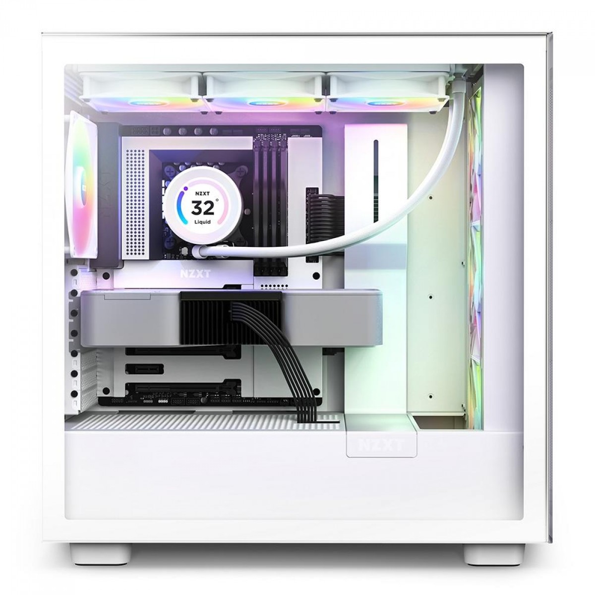 Gabinete Gamer NZXT H7 Elite Mid Tower, Vidro Temperado, White, ATX, Sem Fonte, 4 Fans, CM-H71EW-02