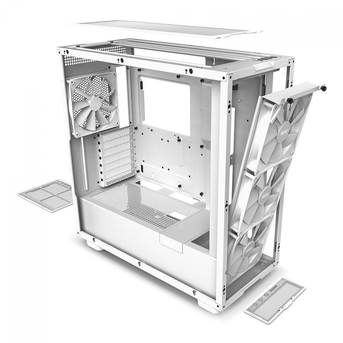 Gabinete Gamer NZXT H7 Elite Mid Tower, Vidro Temperado, White, ATX, Sem Fonte, 4 Fans, CM-H71EW-02