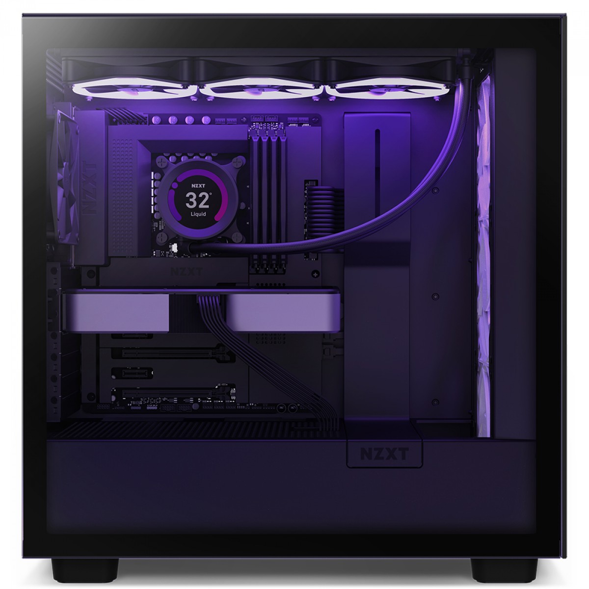 Gabinete Gamer NZXT H7 Flow Mid Tower, Vidro Temperado, Black, ATX, Sem Fonte, 2 Fans, CM-H71FB-01