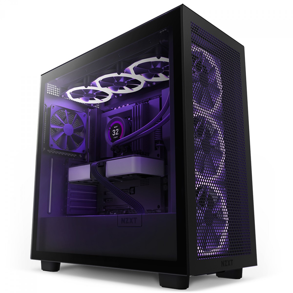 Gabinete Gamer NZXT H7 Flow Mid Tower, Vidro Temperado, Black, ATX, Sem Fonte, 2 Fans, CM-H71FB-01