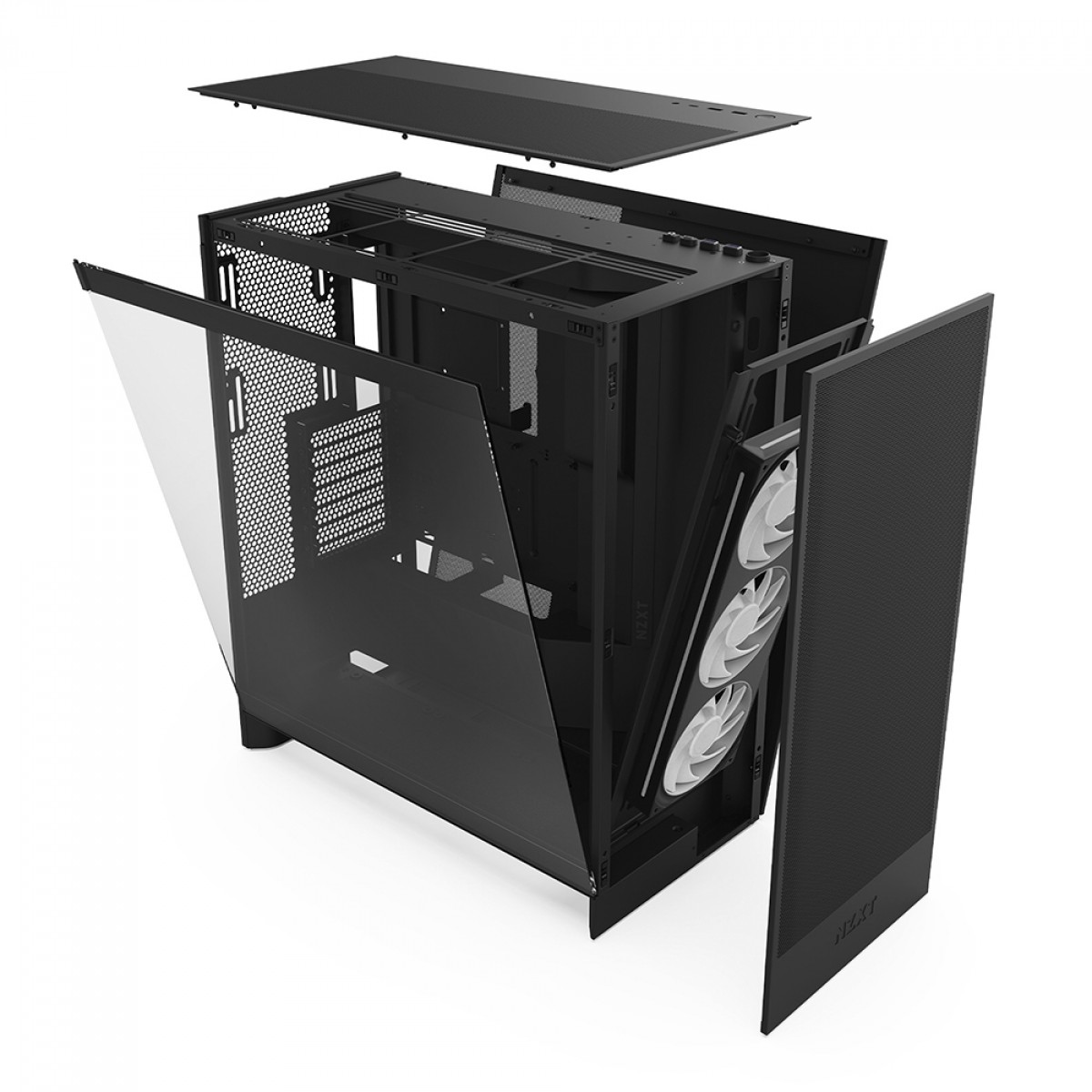 Gabinete Gamer NZXT H7 Flow, Mid Tower, Vidro Temperado, E-ATX, Preto, Sem Fonte, Com 3 Fans, CM-H72FB-01