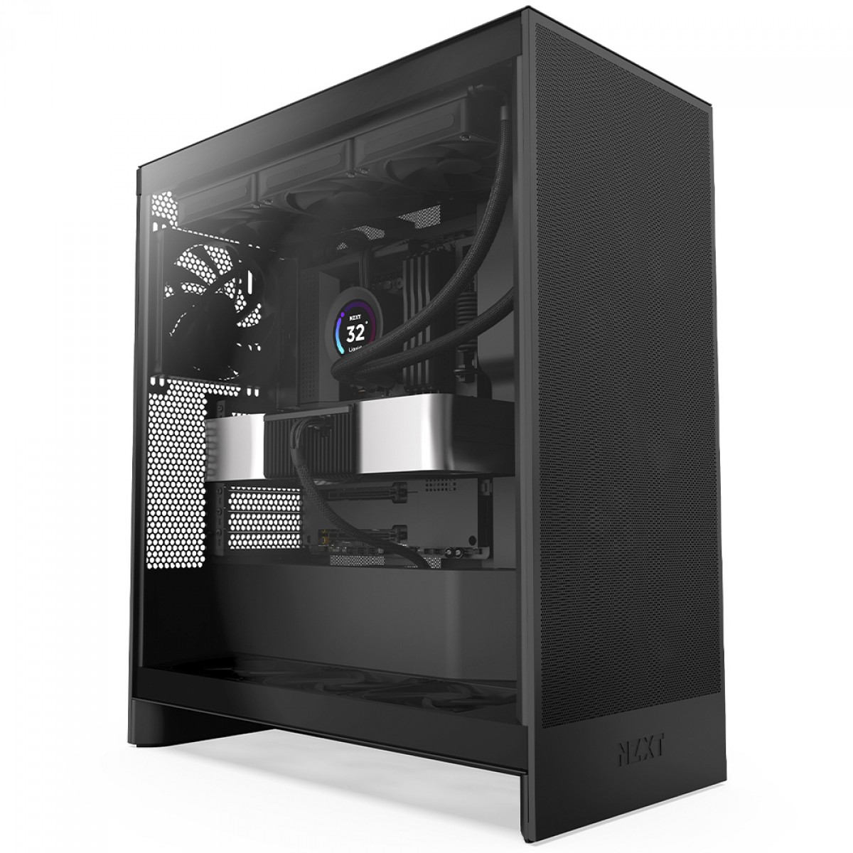 Gabinete Gamer NZXT H7 Flow, Mid Tower, Vidro Temperado, E-ATX, Preto, Sem Fonte, Com 3 Fans, CM-H72FB-01