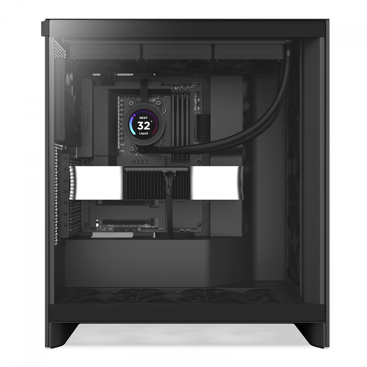 Gabinete Gamer NZXT H7 Flow, Mid Tower, Vidro Temperado, E-ATX, Preto, Sem Fonte, Com 3 Fans, CM-H72FB-01