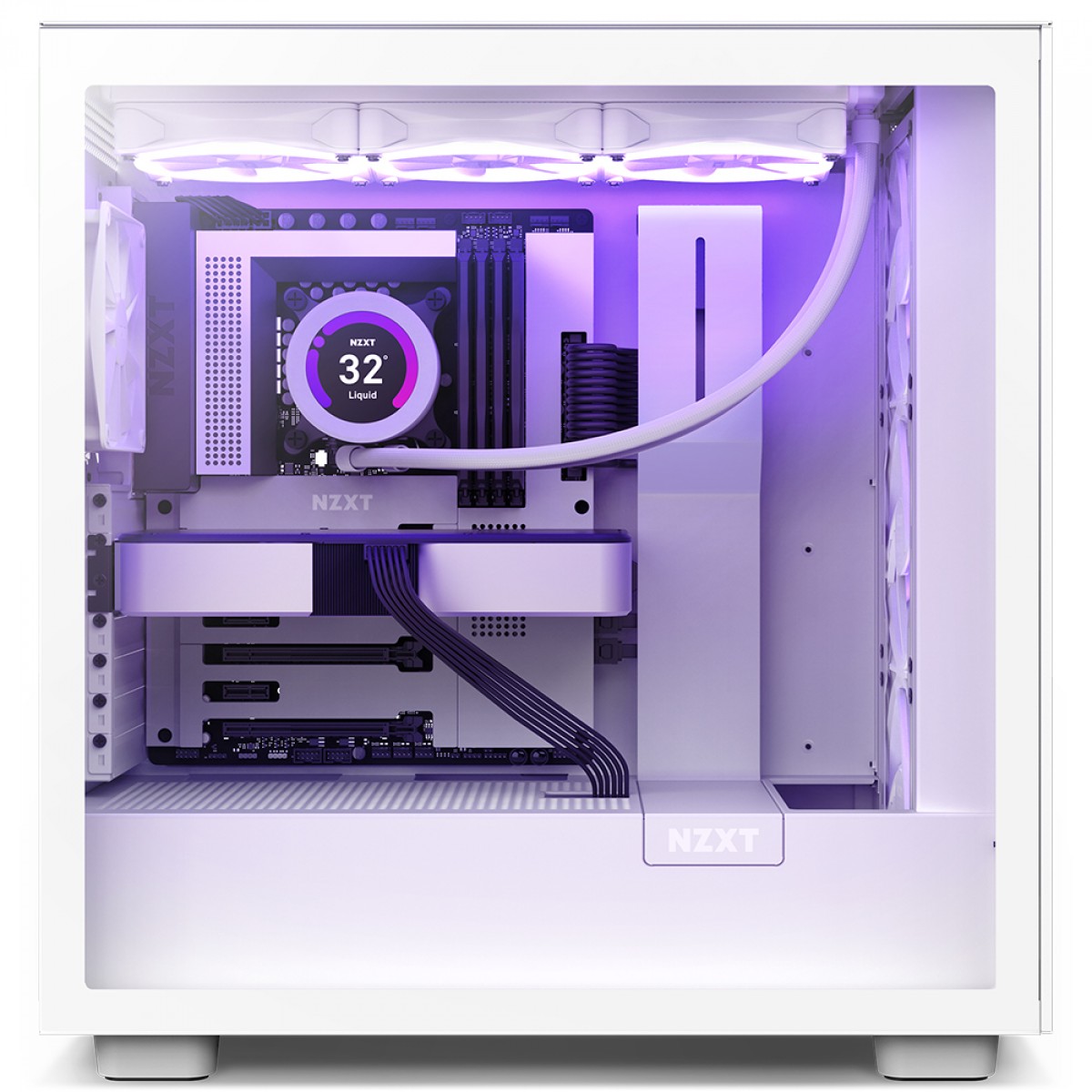 Gabinete Gamer NZXT H7 Flow Mid Tower, Vidro Temperado, White, ATX, Sem Fonte, 2 Fans, CM-H71FW-01