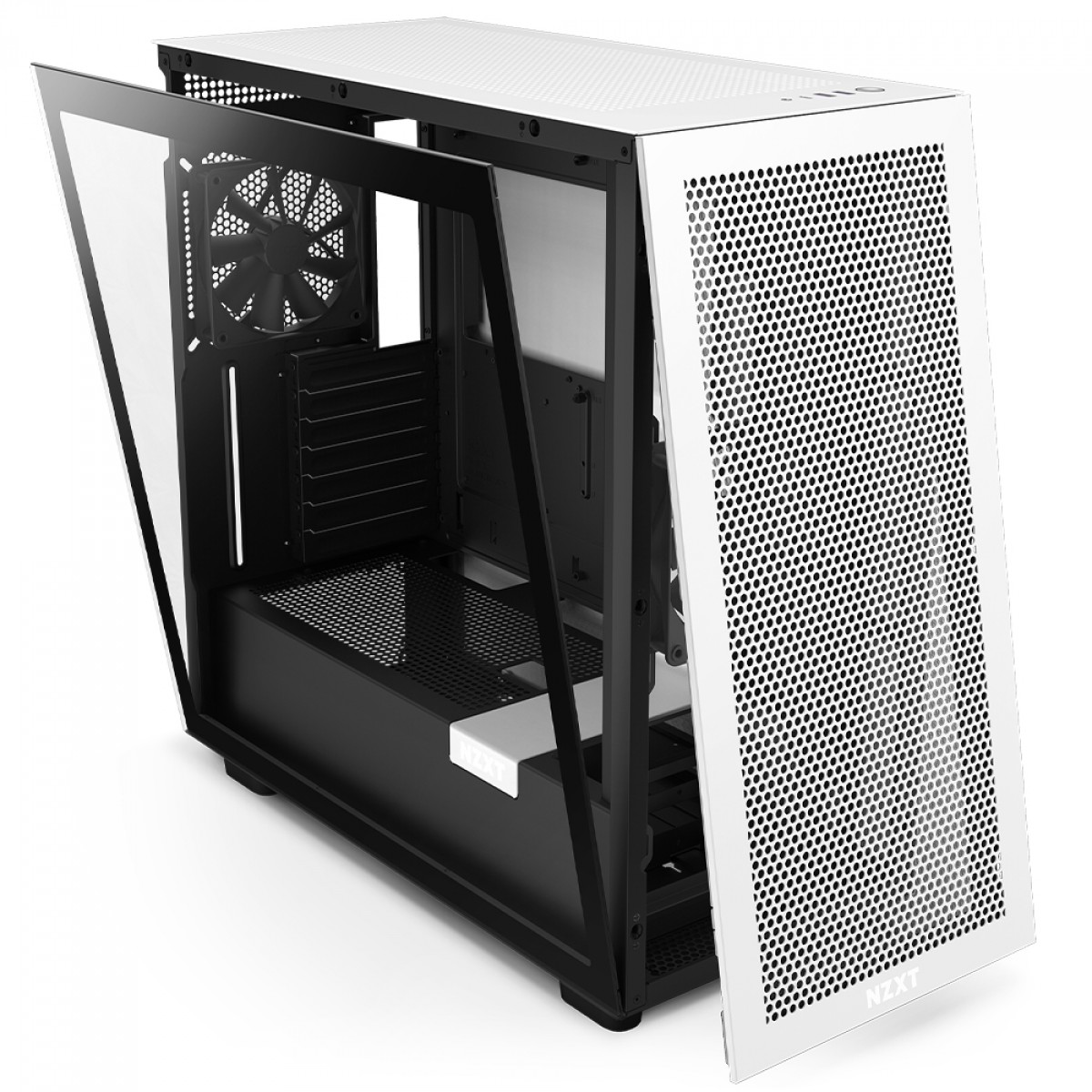 Gabinete Gamer NZXT H7 Flow Mid Tower, Vidro Temperado, White/Black, ATX, Sem Fonte, 2 Fans, CM-H71FG-01