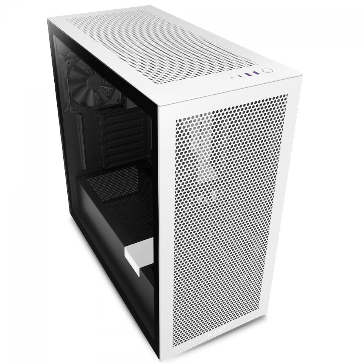 Gabinete Gamer NZXT H7 Flow Mid Tower, Vidro Temperado, White/Black, ATX, Sem Fonte, 2 Fans, CM-H71FG-01