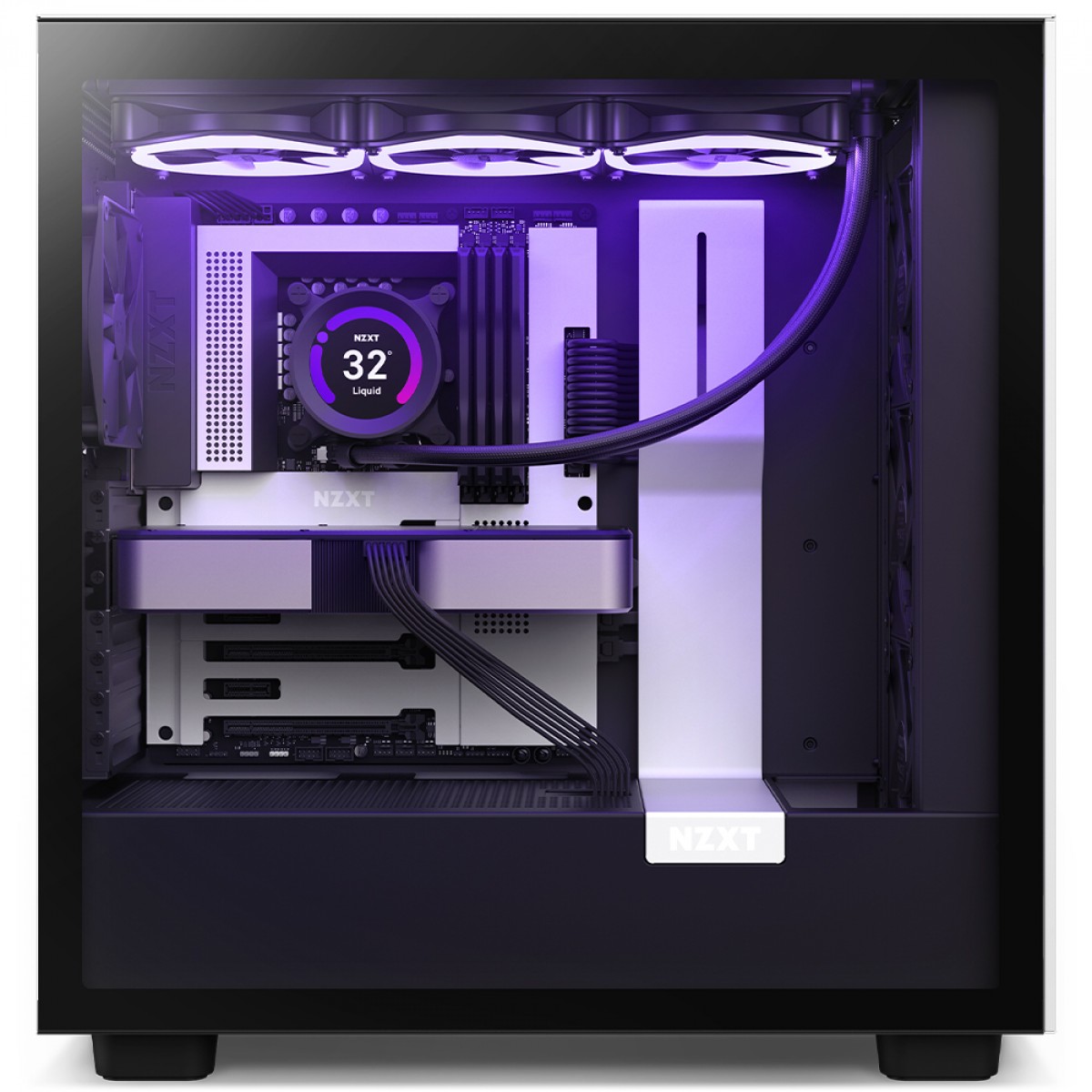 Gabinete Gamer NZXT H7 Flow Mid Tower, Vidro Temperado, White/Black, ATX, Sem Fonte, 2 Fans, CM-H71FG-01