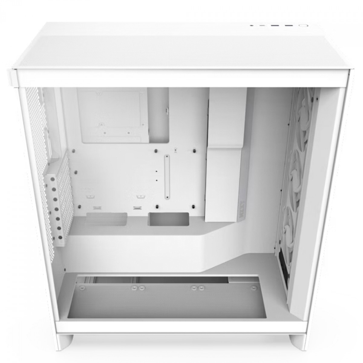 Gabinete Gamer NZXT H7 Flow RGB, Mid Tower, Vidro Temperado, E-ATX, Branco, Sem Fonte, Com 3 Fans, CM-H72FW-R1 