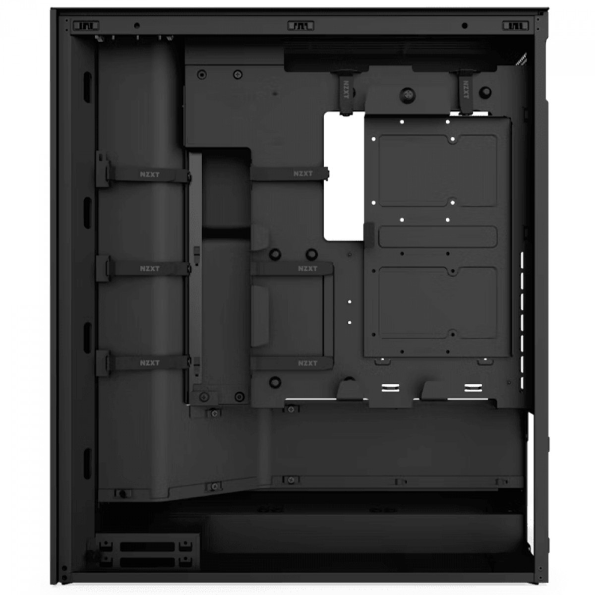 Gabinete Gamer NZXT H7 Flow RGB, Mid Tower, Vidro Temperado, E-ATX, Sem Fonte, Com 3 Fans, Preto, CM-H72FB-R1