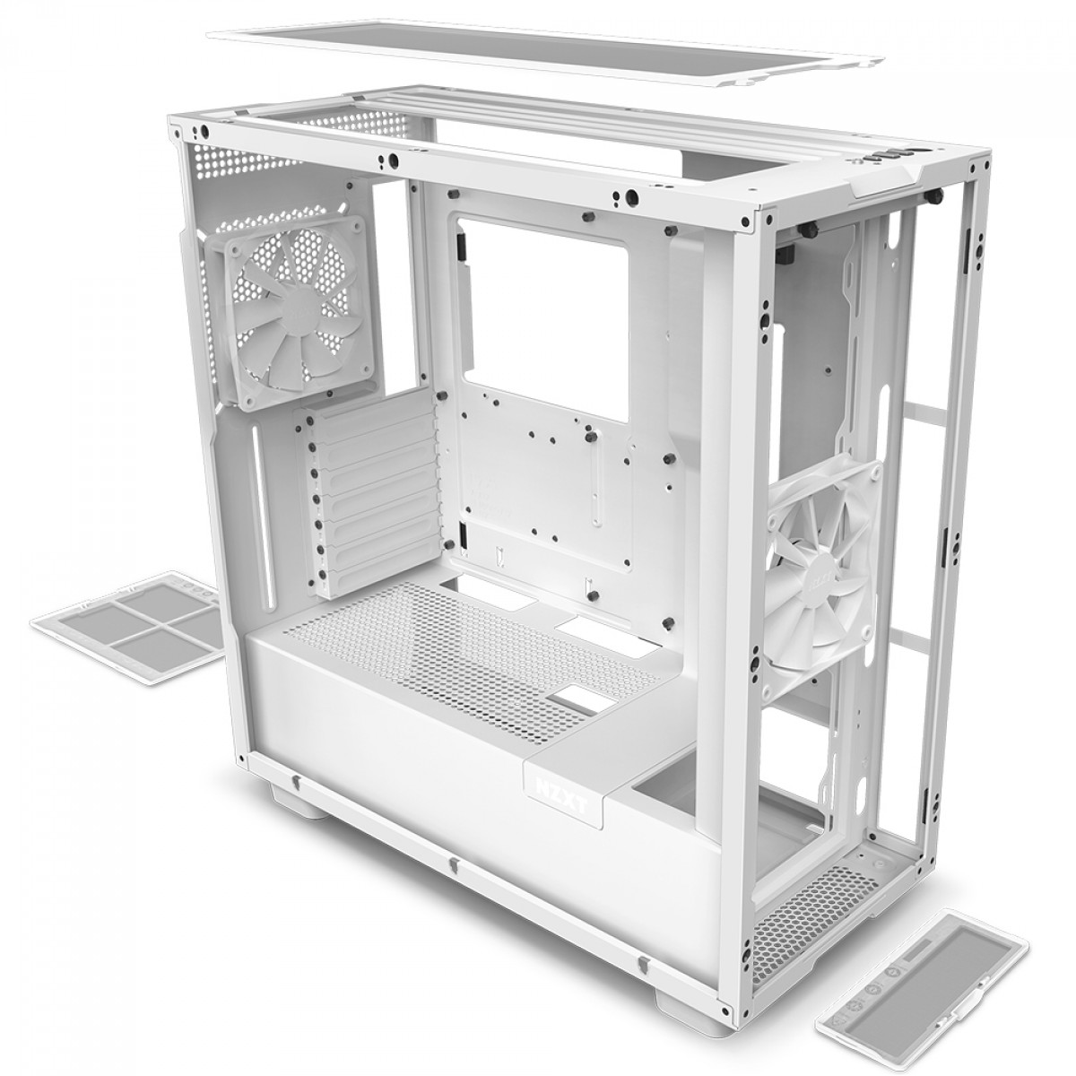 Gabinete Gamer NZXT H7 Mid Tower, Vidro Temperado, White, ATX, Sem Fonte, 2 Fans, CM-H71BW-01