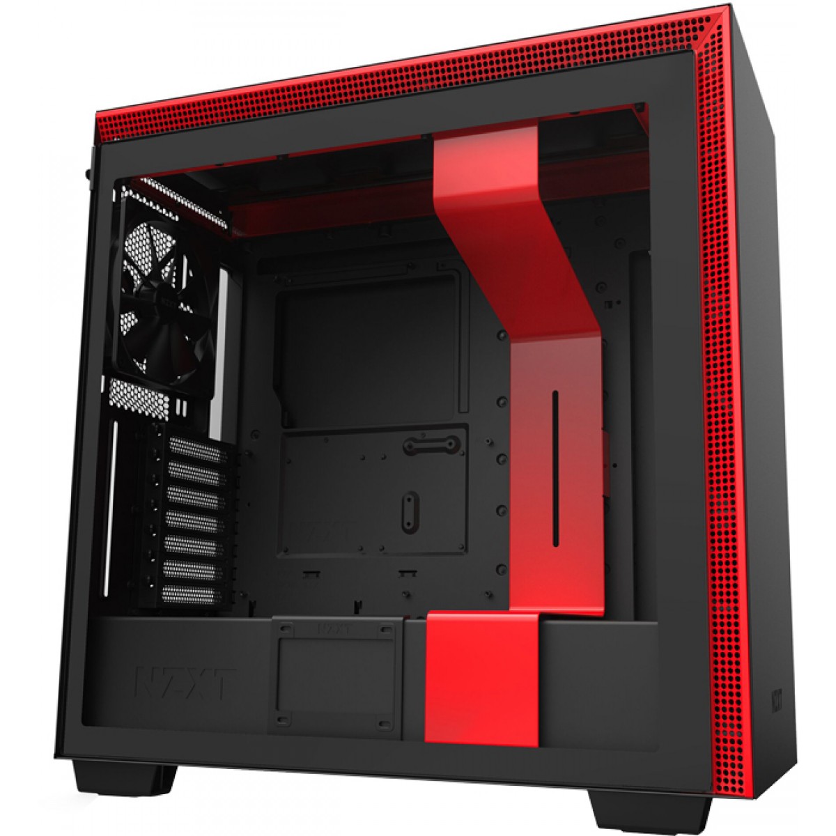 Gabinete Gamer NZXT, H710, Mid Tower, Vidro Temperado, Red, Sem Fonte, Com 4 Fans