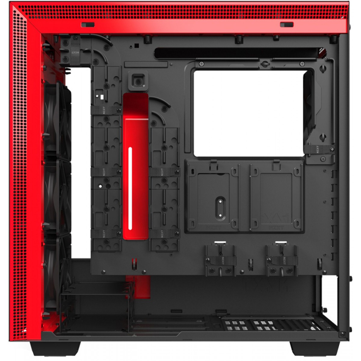 Gabinete Gamer NZXT, H710, Mid Tower, Vidro Temperado, Red, Sem Fonte, Com 4 Fans