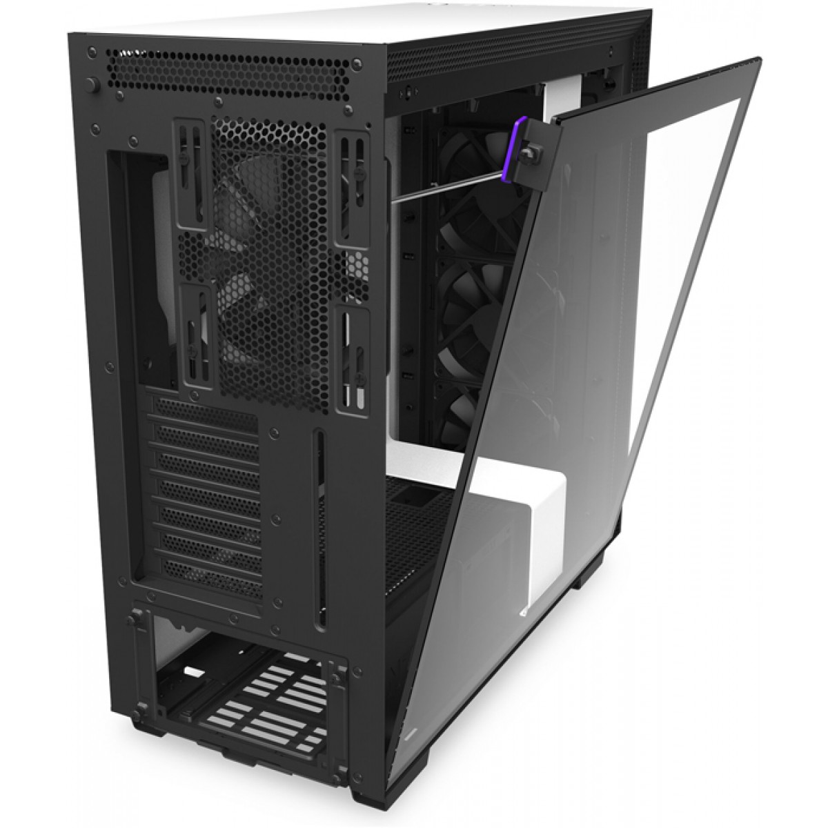 Gabinete Gamer NZXT H710, Mid Tower, Vidro Temperado, White, CA-H710B-W1, Sem Fonte, Com 4 Fans