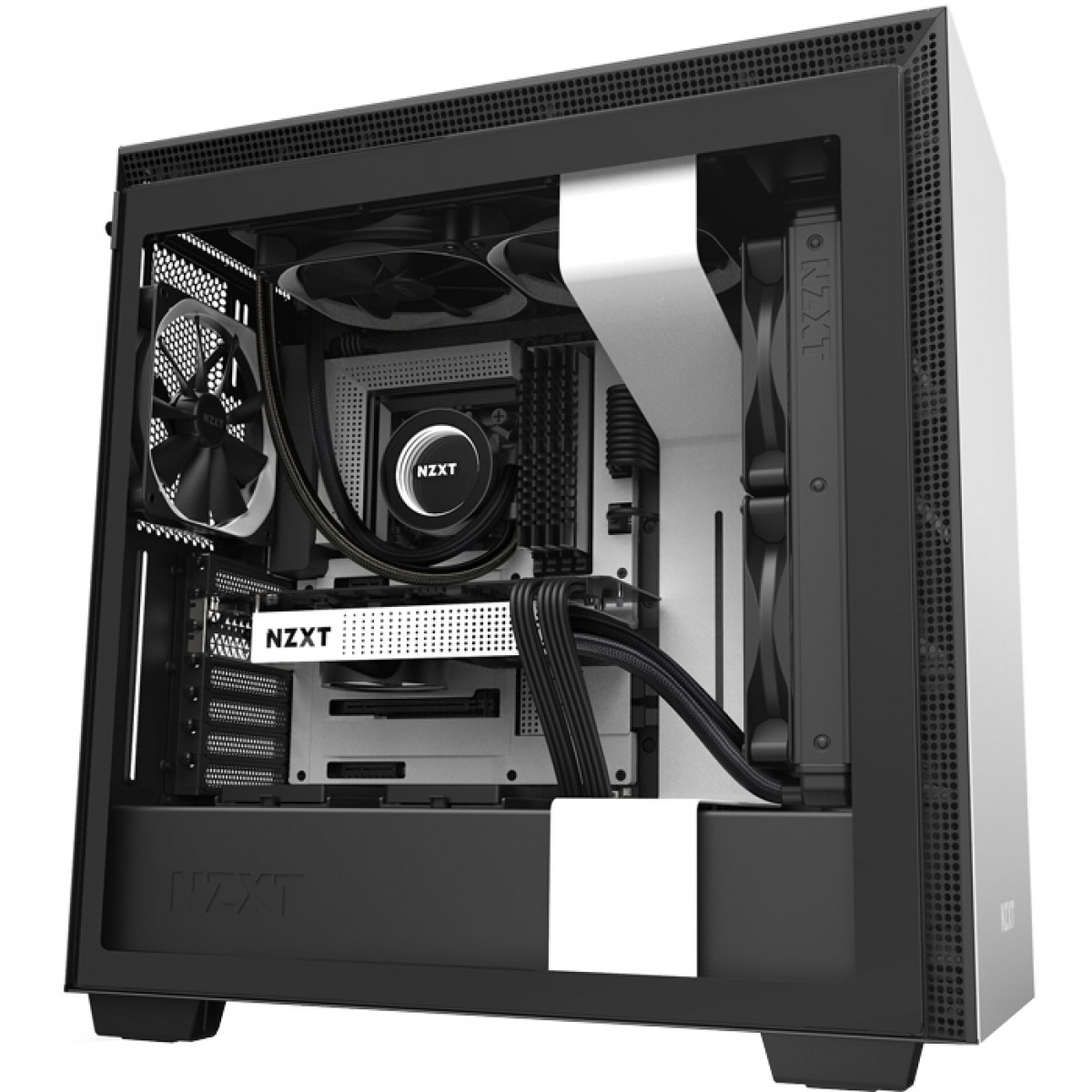 Gabinete Gamer NZXT H710, Mid Tower, Vidro Temperado, White, CA-H710B-W1, Sem Fonte, Com 4 Fans