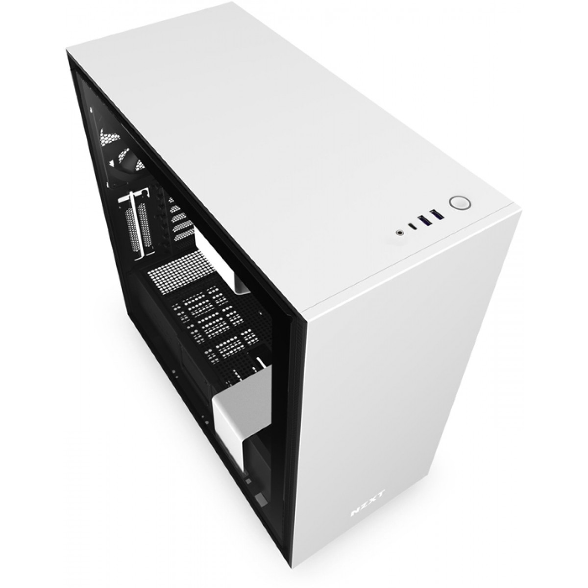 Gabinete Gamer NZXT H710, Mid Tower, Vidro Temperado, White, CA-H710B-W1, Sem Fonte, Com 4 Fans