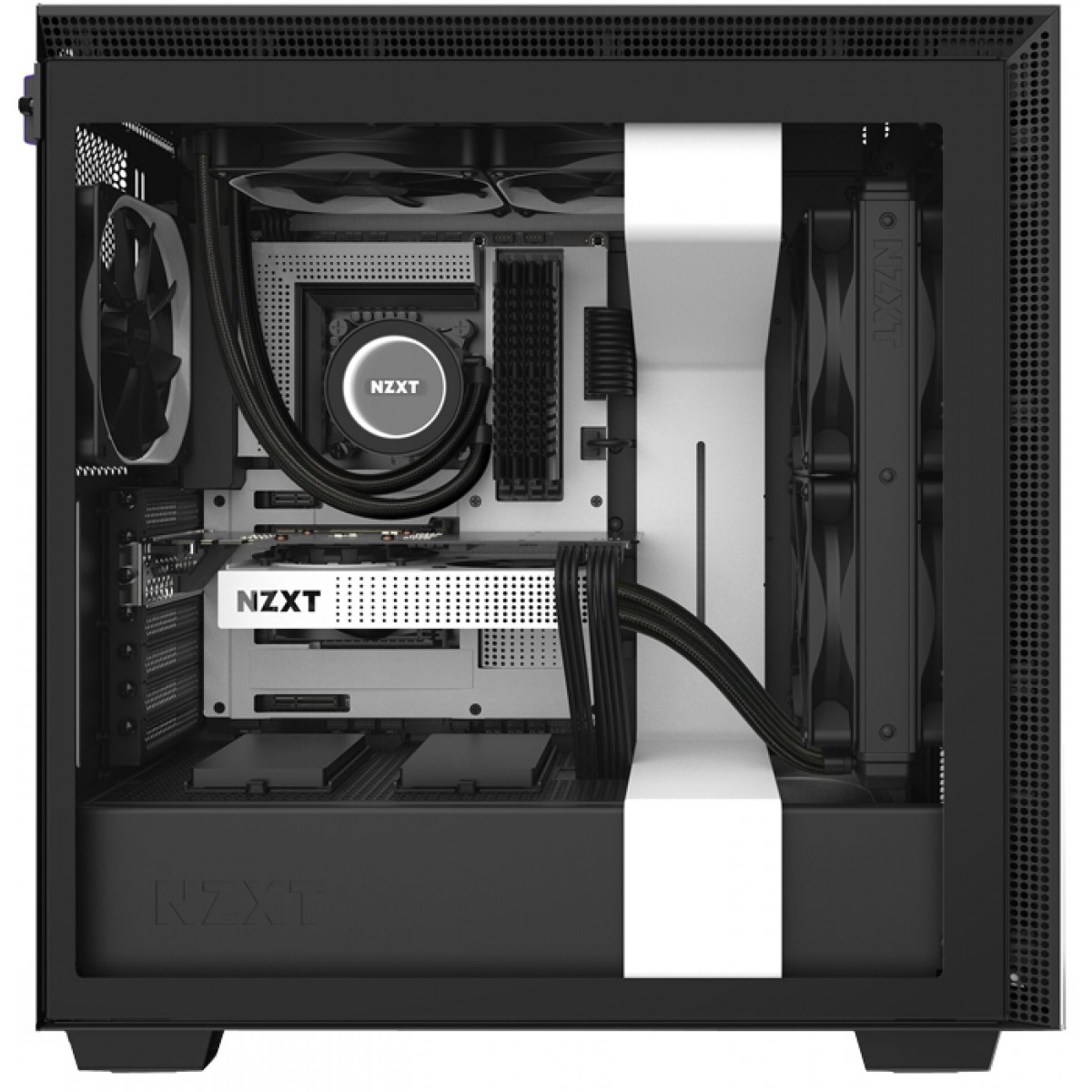Gabinete Gamer NZXT H710, Mid Tower, Vidro Temperado, White, CA-H710B-W1, Sem Fonte, Com 4 Fans