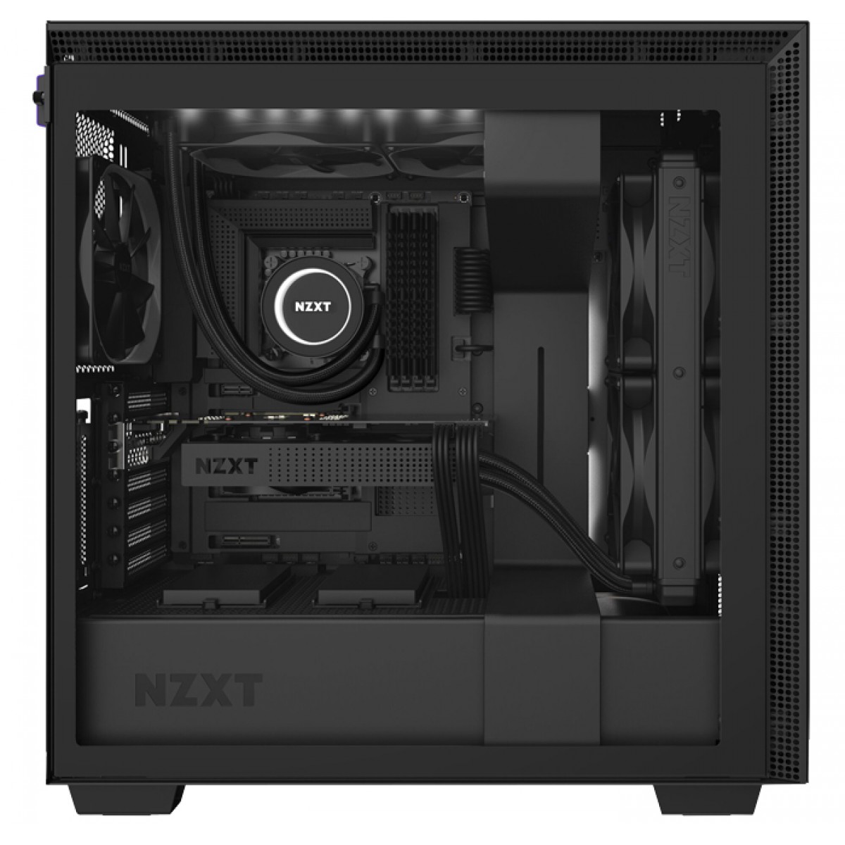 Gabinete Gamer NZXT, H710i, Mid Tower, Vidro Temperado, Black, Sem Fonte, Com 4 Fans