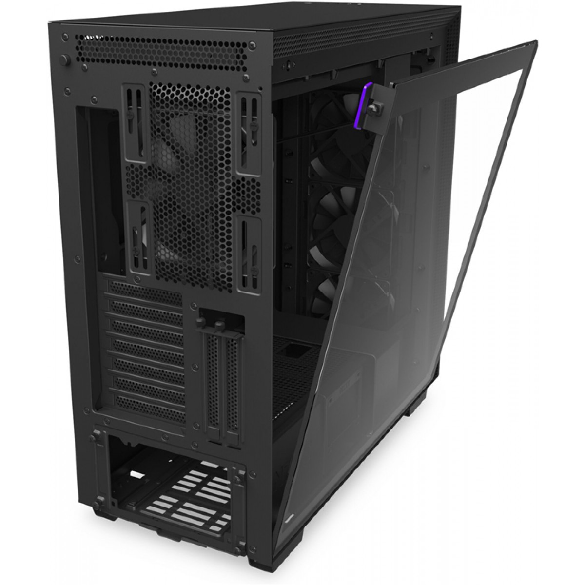 Gabinete Gamer NZXT, H710i, Mid Tower, Vidro Temperado, Black, Sem Fonte, Com 4 Fans