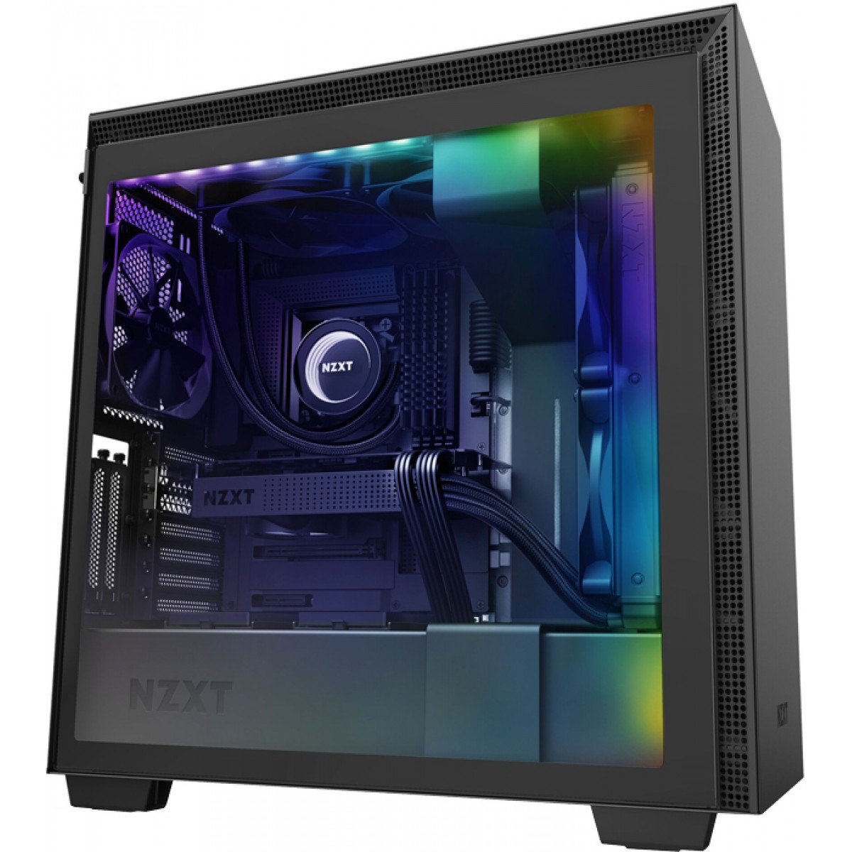 Gabinete Gamer NZXT, H710i, Mid Tower, Vidro Temperado, Black, Sem Fonte, Com 4 Fans