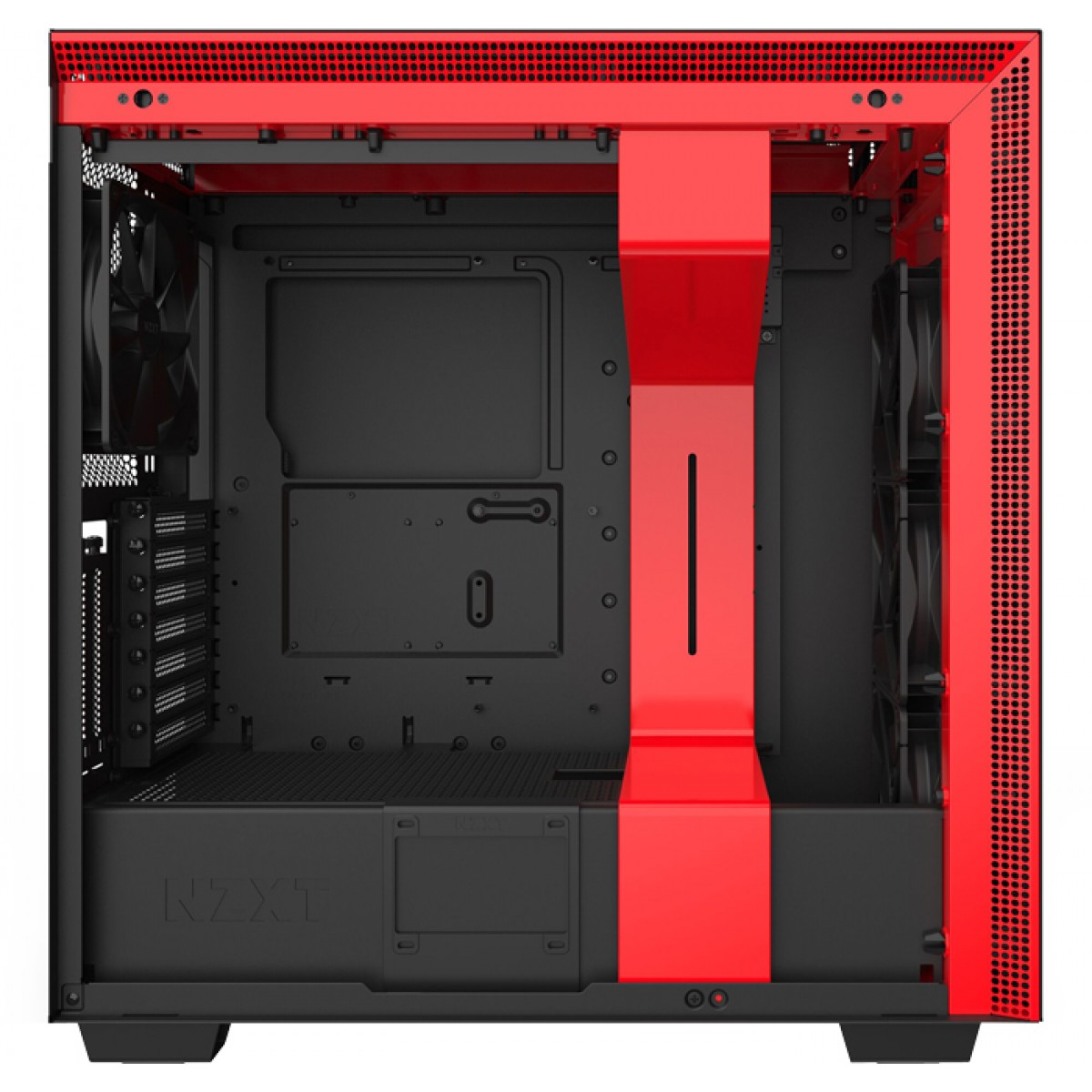 Gabinete Gamer NZXT, H710i, Mid Tower, Vidro Temperado, Red, Sem Fonte, Com 4 Fans