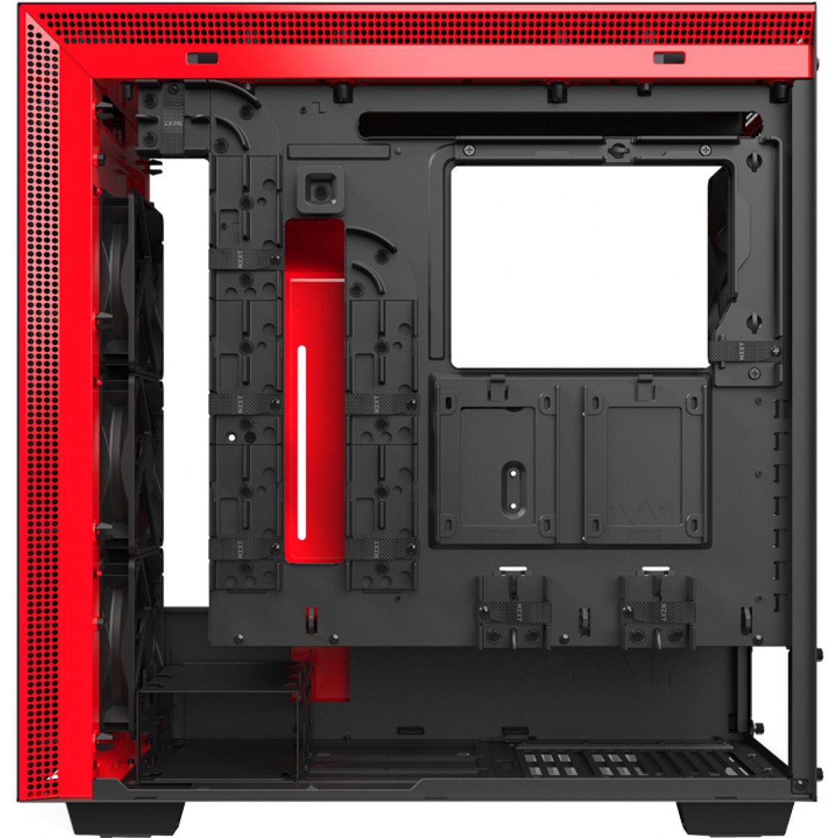 Gabinete Gamer NZXT, H710i, Mid Tower, Vidro Temperado, Red, Sem Fonte, Com 4 Fans