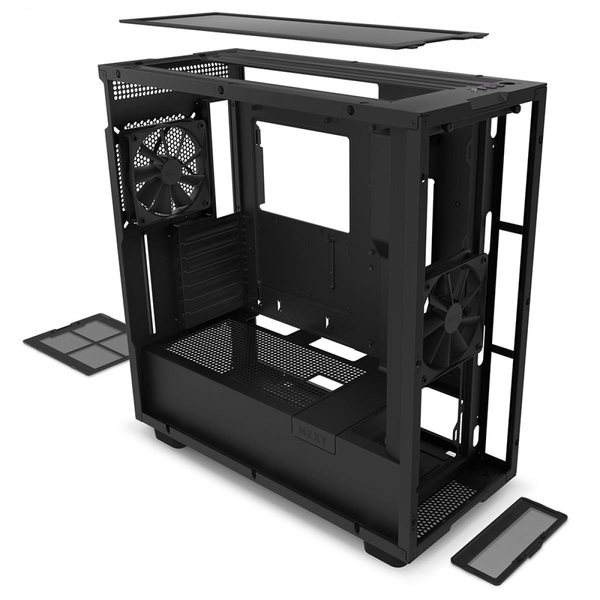 Gabinete Gamer NZXT H7 Mid Tower, Vidro Temperado, Black, ATX, Sem Fonte, 2 Fans, CM-H71BB-01