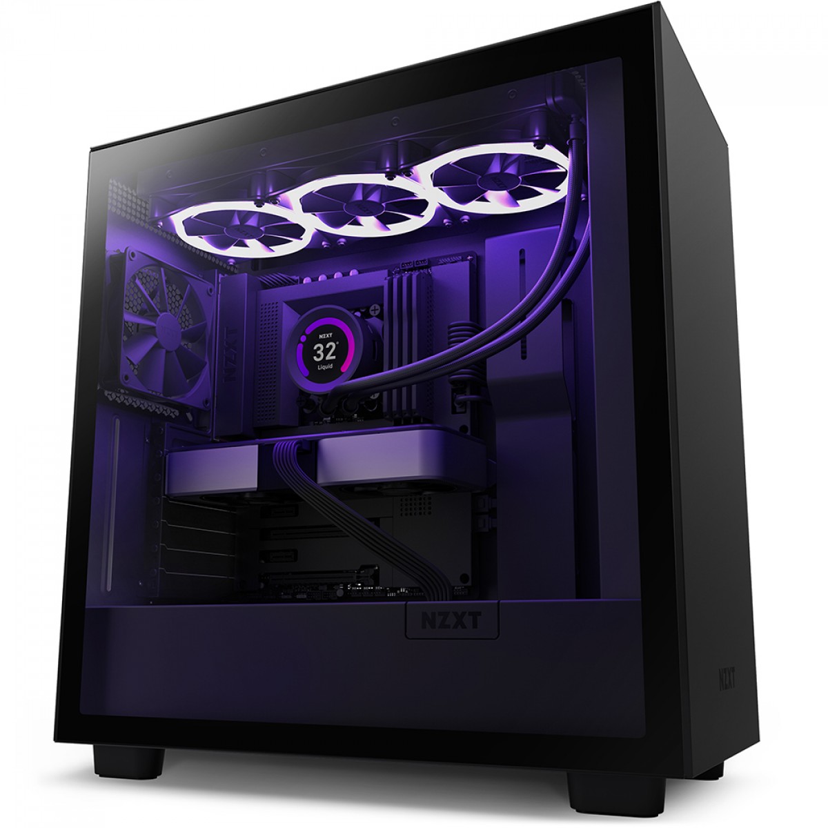 Gabinete Gamer NZXT H7 Mid Tower, Vidro Temperado, Black, ATX, Sem Fonte, 2 Fans, CM-H71BB-01